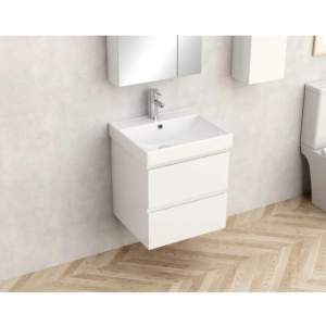 PVC Шкаф за баня AKADIA 50 6038-50W +умивалник 5953W-51 см