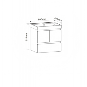 PVC шкаф за баня AMBROGIO-60 9048-60W с умивалник 5053W-2NEW