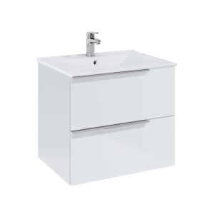 ROCA ELEGANT PLUS A852018806 Шкаф за баня Бял гланц с две чекмеджета и умивалник