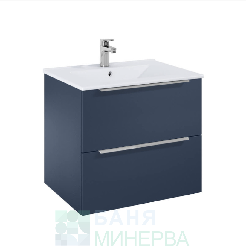 ROCA Elegant Plus NIGHT BLUE A852018538 Шкаф за баня 60 см две чекмеджета и умивалник Цвят Нощно небе - Image 2