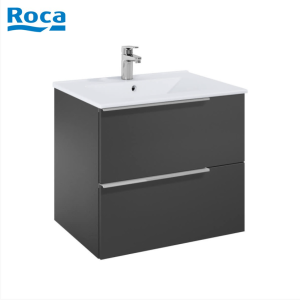 ROCA Elegant Plus ONYX MAT Black Шкаф за баня 60 см две чекмеджета и умивалник A852018531-173714