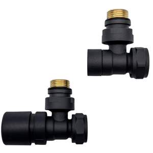 Комплект спирателни кранове за Водна Лира Черен мат с Адаптори