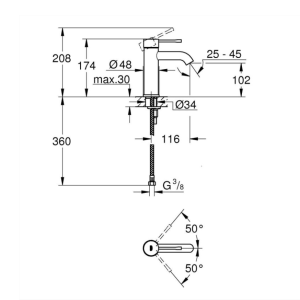 GROHE ESSENCE 24172AL1 смесител за мивка S Размер Brushed hard graphite