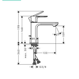 HANSGROHE REBRIS S 72519000 Смесител за умивалник 110 с изпразнител Хром
