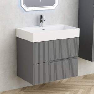 PVC Шкаф за баня ELORIA 7056 GREY 70 см Сив