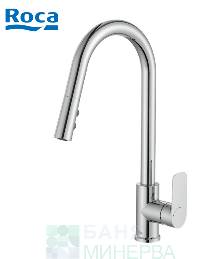 ROCA CALA COLD STAR A5A816EC00 Кухненски смесител с изтеглящ се чучур ...