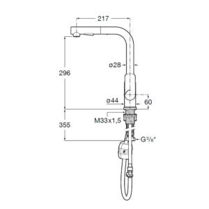 ROCA CALA COLD STAR A5A856EC00 Кухненски смесител с изтеглящ се чучур Хром