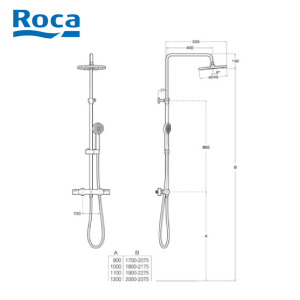 ROCA Victoria-T Plus A5A2F18C00 Душ колона Термостатна регулируема с пита ф24.5