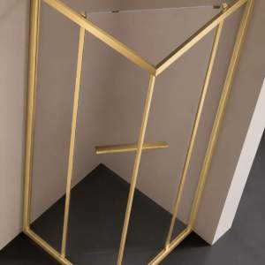 Душ кабина BP BRUSHED GOLD 90-90 см Прозрачно стъкло 6 мм