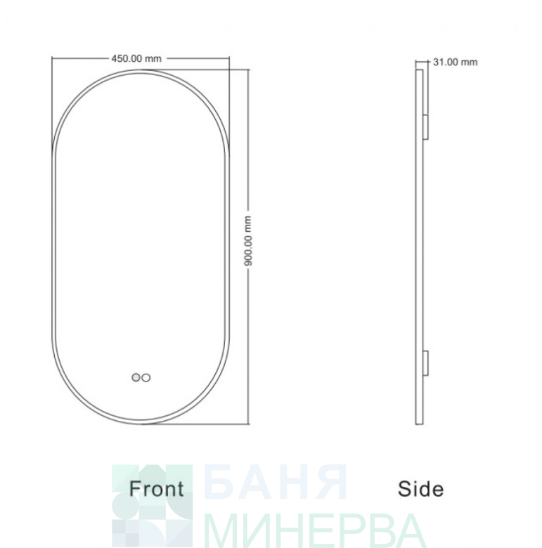 LED Огледало 45-90 ВАЯНА 1850-45ВW - Image 3