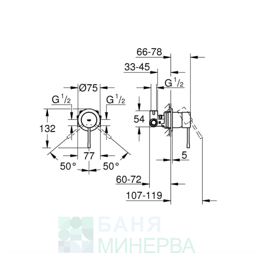 GROHE 29197KF0 ESSENCE Смесител за вграждане за душ комплект с тяло за вграждане phantom black - Image 2