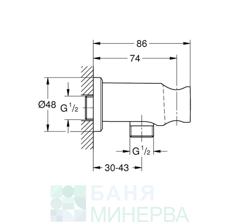 GROHE 26658GN0 Rainshower Стенно коляно с окачалка brushed cool sunrise - Image 2