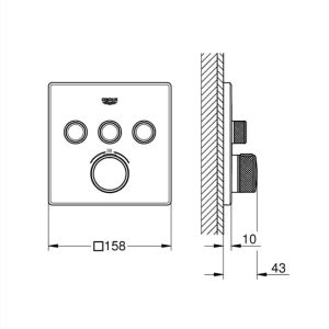 GROHE 29126GN0 GROHTHERM SMARTCONTROL Смесител за вграждане с 3 Извода brushed cool Sunrise Цвят златен
