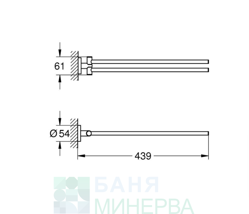 GROHE 40371GN1 ESSENTIALS Двоен хавлийник brushed cool sunrise - Image 2