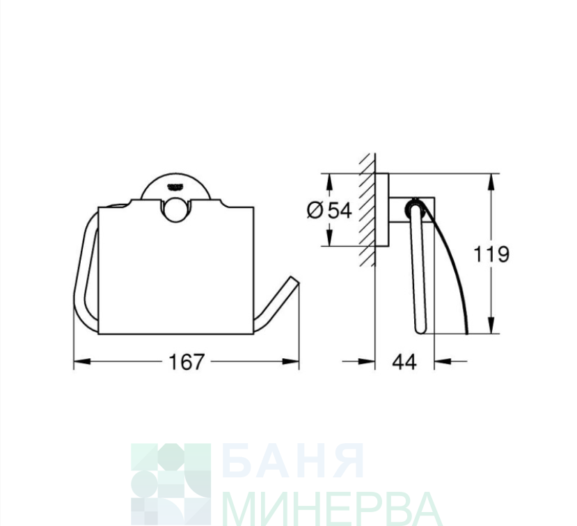 GROHE 1024652430 ESSENTIALS Matt black Държач за тоалетна хартия Черен мат - Image 3