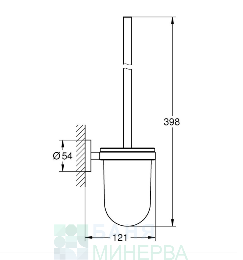 GROHE 1024682430 ESSENTIALS Matt black Четка за тоалетна Черен мат - Image 2