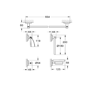 GROHE ESSENTIALS 40344001 Аксесоари Комплект 5 в 1