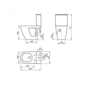 FAYANS HAPPYSMART-N VORTEX WQ8F82410003R21 Моноблок с двойно оттичане