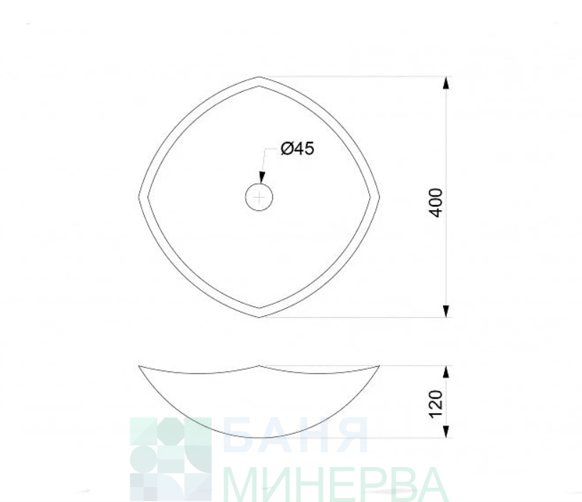 Мивка за плот Купа ICL 4012S Inter Ceramic - Image 2